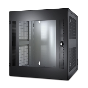 AR100 - NetShelter WX 13U w/Threaded Hole Vertical Mounting Rail Glass Front Door Black
