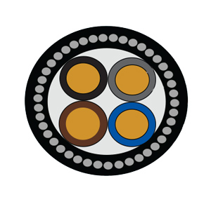 PVC 2-, 3-, 4-, 5-, multicores CU/PVC/PVC/SWA/PVC - 0.6/1kV - PVC insulated, PVC bedded, SWA armoured, PVC sheathed cable, 0.6/1kV
