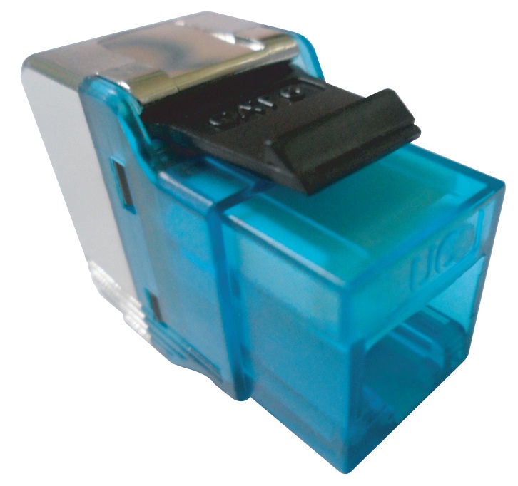 CAT.6 UC C400 MJ TS U BU - Keystone Jack,Cat.6,RJ45,UTP, 180°, Tool Fast, Blue