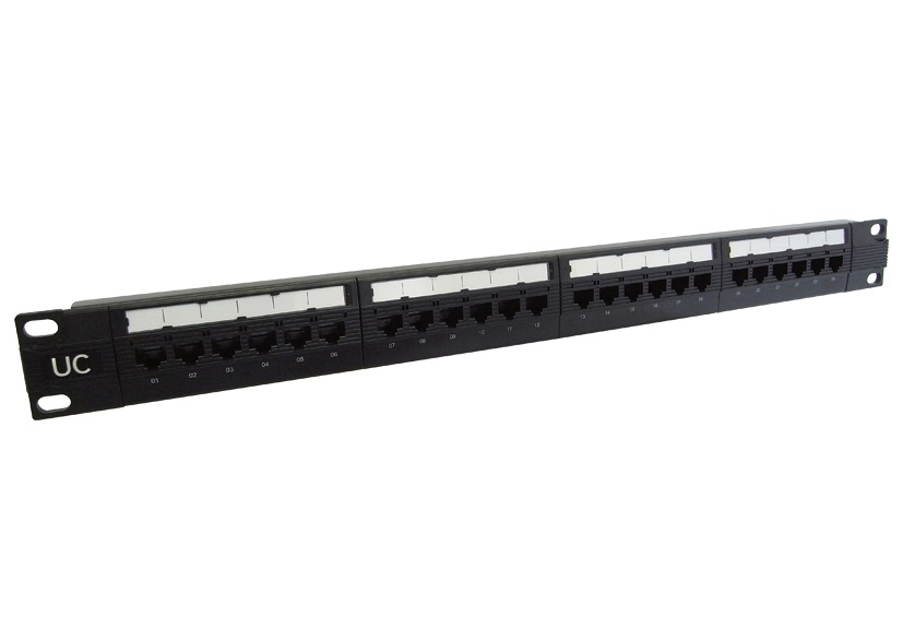 UC C400 PW TR U BK 24 1U V1 - 19-in 1U 24P UTP Punchdown Panel, RJ45, Cat.6,180Â°