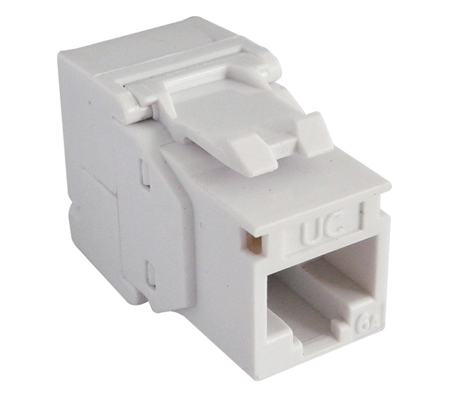 CAT.6A UC C500 MJ TF U BL - Keystone Jack,Cat.6A,RJ45,UTP, 180° Tool Free, White