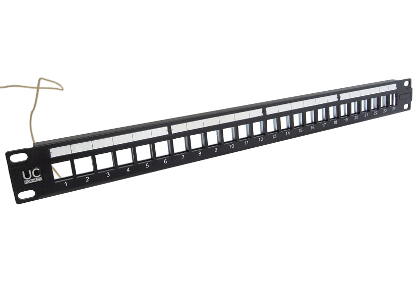 UC C500 PP S BK 24 1U - 19-in 1U 24P FTP,Keystone Panel, Empty, Cat 5e / 6 / 6A, 180Â°
