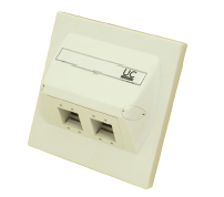 UC CACC FP CA 02 - 10G BS Angle Faceplate, 2-port , White